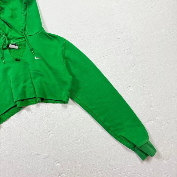 Reworked Nike Green Crop Hoodie Sweatshirt, Size Medium - Picture 3 of 7
